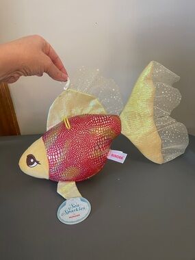 Aurora Sea Sparkles Shimmering Red & Gold Fish Plush